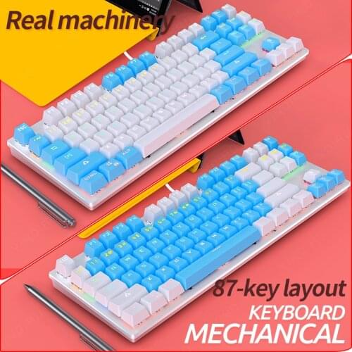 Gaming Mechanical Keyboard 87 Keys Game Anti-ghosting Blue Switch Color Backlit Wired Keyboard For pro Gamer Laptop PC Computer