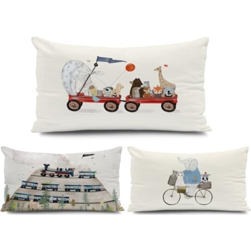 Furry Card Love Waist Pillow Color Cartoon Animal Decoration Home Cushion Cover Living Room 30 * 50Cm Peach Pillow Throw Pillow