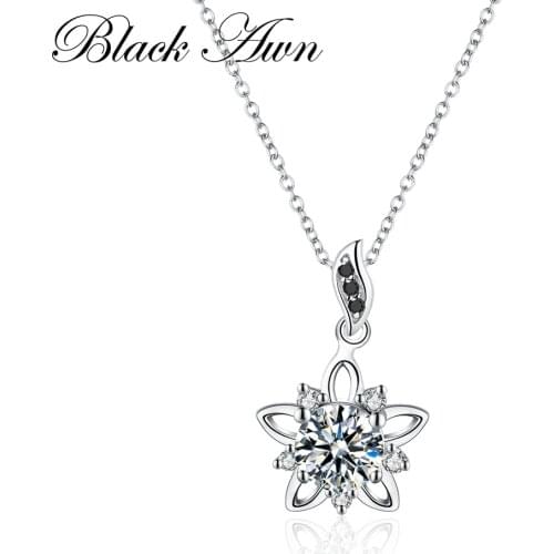 RomanticSilver Necklace Luxury 925 Sterling Silver Fine Jewelry Star Necklace Women Wedding Necklaces Pendants P027