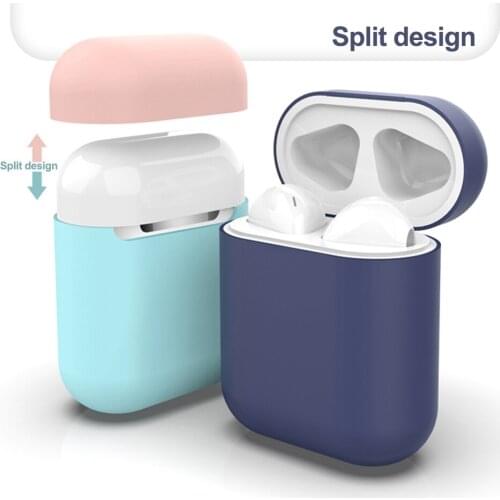 100Pcs/lot Silicone Case Earphones for Apple Airpods case Bluetooth Wireless Earphone Protective Cover Box for Air Pods Ear Pods