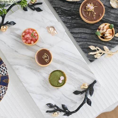 Nordic 35 * 20CM marble tray rectangular cake plate dessert tray home creative storage plate dessert plate