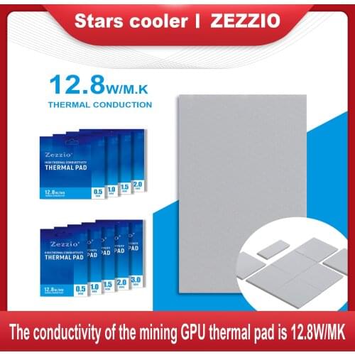 Zezzio Thermal Pad 12.8W/Mk /CPU motherboard mining RAM Thermal conductivity silicone Pad
