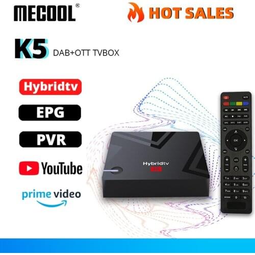 MECOOL K5 2G 16G Smart Tv Box Android 9.0 Amlogic S905X3 2.4G 5G WIFI LAN 10/100M Media player Dual Wifi PVR Recording TV Box