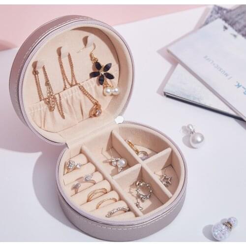 VoltaBox 2021 New PU Leather Simple Jewelry Box Earrings Creative Portable Jewelry Storage Box Earrings Small Jewelry Box