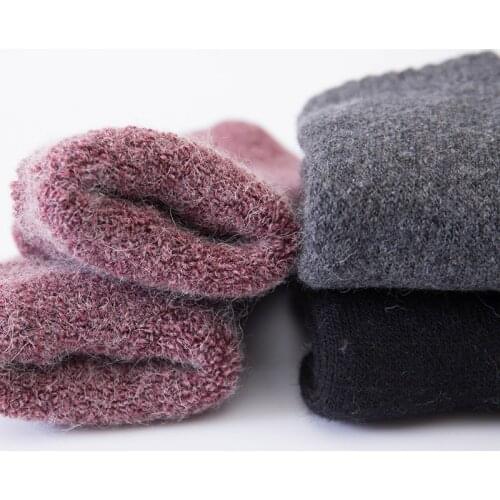 High Quality Thick Winter Socks 30% Wool socks Women Tube Terry Socks Solid Super Thick Snow Women Socks Calcetines de lana