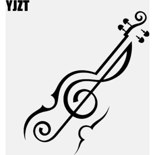 YJZT 13.7CM*15.6CM Guitar Violin Music Studio Rock Vinly High Quality Car Sticker C22-0616