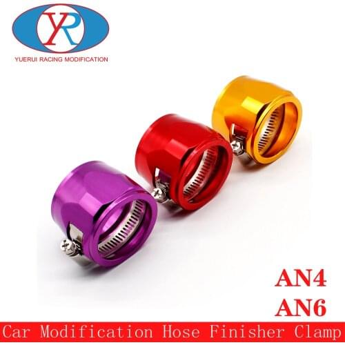 AN4/AN6 Hose Finisher Clamp, Fuel Line Hose End Fitting for Fuel Oil Air Line, Aluminum Alloy