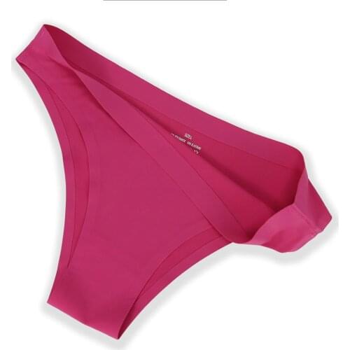 Seamless Panties Women Brief Ultra-thin Thongs Low rise G-string Lingerie Ice Silk Briefs Lady Girl Underwear Plus Size