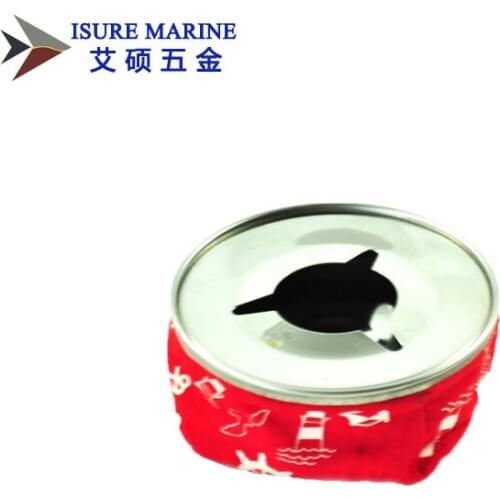 Marine Bean Bag Style Ashtray Canvas Stainless Steel Red