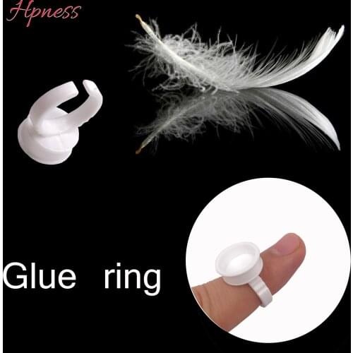 100pcs White Tattoo Adhesive Pigment Holders Ring Disposable Eyelash Extension Glue Holder Holder Glue Container