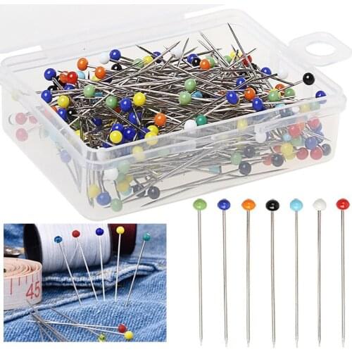 100Pcs/set Round Pearl Head Dressmaking Pins Needles Stitch DIY Craft Sewing Pin positioning needle garment Accessories Tools