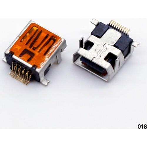 1x V3 Port 10PIN Mini USB Female Jacks Socket for GPS HDD Chinese Phone F Type Connectors SHORT body