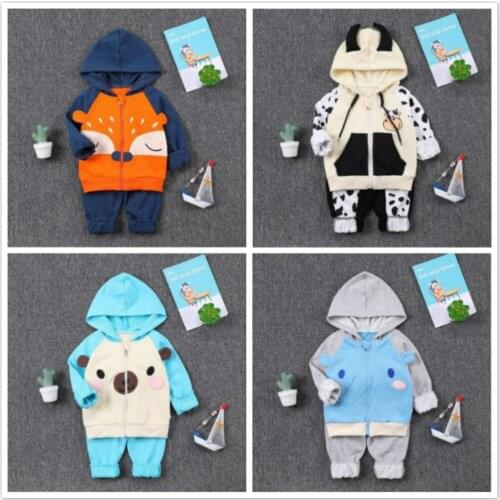 2PCS Girls Clothes Set Spring Kids Outfits Hoodie Sweater Coat + Newborn Pants Trousers Children Outwear Autumn Boys Tracksuits