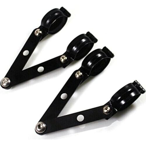 2 Pcs Adjustable 41-51MM Fork Headlight Mount Brackets for Motorcycle Racer Bike-Black