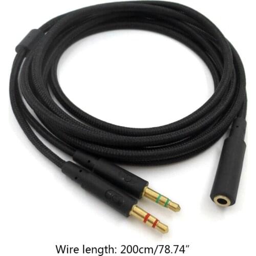 3.5mm Universal 2 in 1 Game Headset Audio- Extend Cable for kingston- Headphone