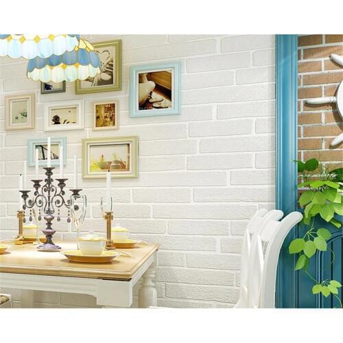 Beibehang 3D white brick wallpaper white 3 models 3d bedroom living room hairdressing clothing shop white brick 3d wallpaper