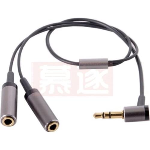 90 Degree Angled 3.5mm Stereo Elbow 1 Male to 2 Female Headphone Audio Cable Splitter,Double adapter audio earphone sharing line