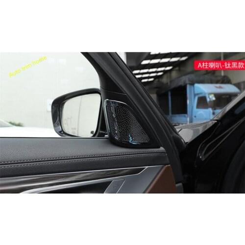 Accessories Car-styling Pillar A Stereo Speaker Audio Sound Cover Trim Fit For BMW 7 Series G11 G12 2016 - 2020 Stainless Steel