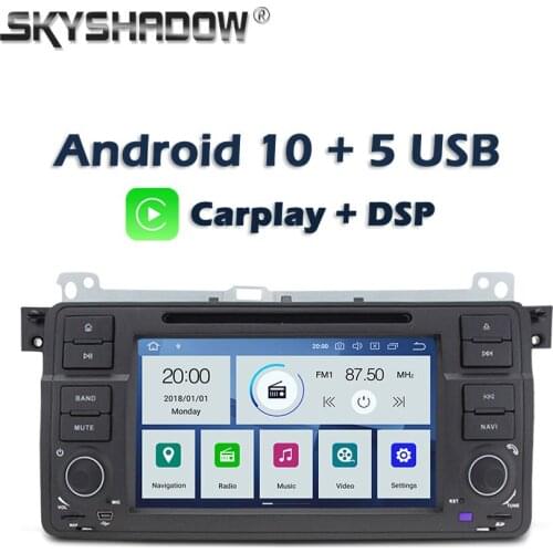Carplay DSP PX6 IPS Android 10 4GB + 64GB Car DVD Player RDS Radio WiFi GPS Map Bluetooth SWC For BMW 3 E46 M3 Rover 75 MGZT7