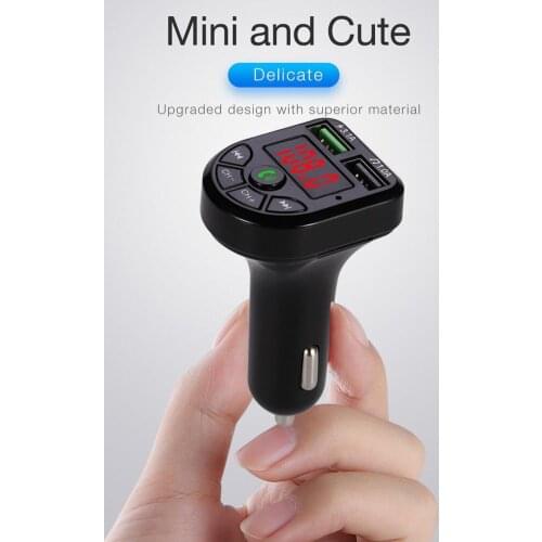 FM Transmitter Bluetooth-compatible 5.0 Car Kit LED Display USB 2 Port USB Car Charger 3.1A MP3 Music Player Support TF/U Disk