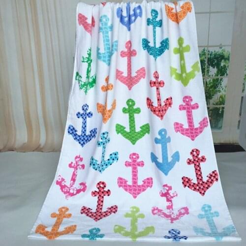 Free shipping 75*150cm Cartoon Colorful ships anchor Towels baby bath towel Children Beach Bath Towel Cartoon Children Cover
