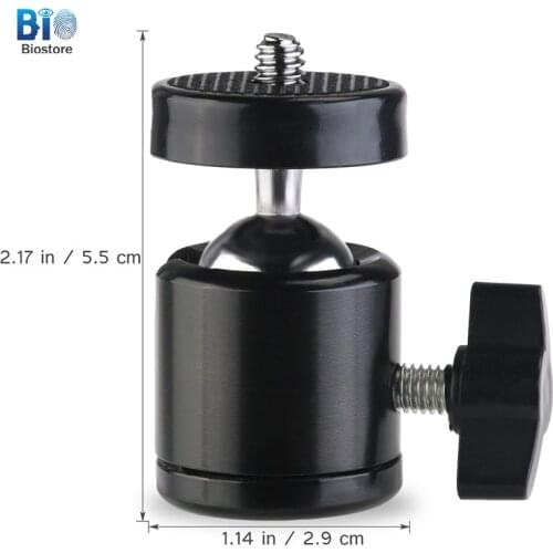 Biostore Mini Round Camera Head 1/4 - 3/8 Universal Screw 360 Rotate Camera Conversion Head