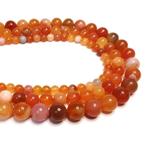 New 100% Natural South Africa Orange Agates Round Natural Stone Beads For Jewelry Making DIY Bracelet Necklace 6/8/10MM