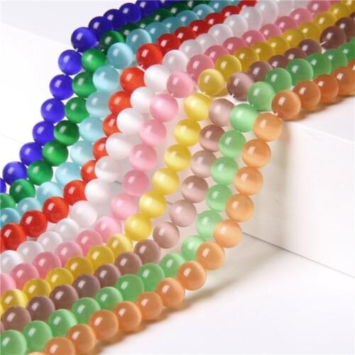 4/6/8/10/12mm Grade AA Round Cat Eye Beads Loose Glass Spacer Charm Beads For Jewelry Making Bracelet Necklace Earring Wholesale