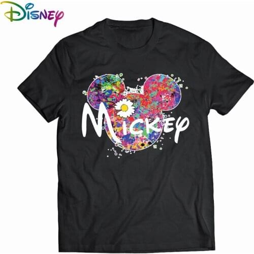 Disney Mickey Mouse Mens Woman T-shirts cotton graphic t shirts Summer Short sleeve tee anime tshirt womens t-shirt 2021 Tops