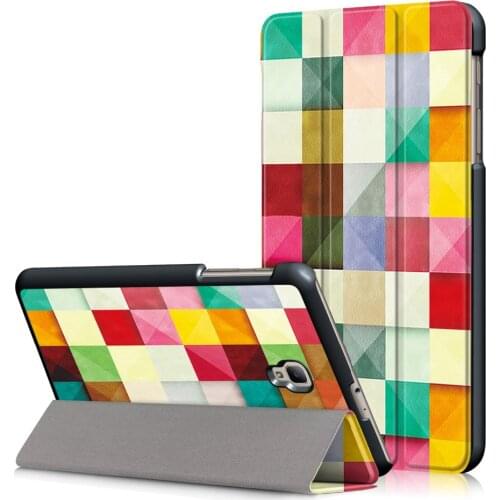 For Samsung Tab A 8.0 2017 SM-T380 SM-T385 Magnet Smart Sleep Case T380 T385 Print Stand PU Leather Cover Coque Funda+ Film+ Pen