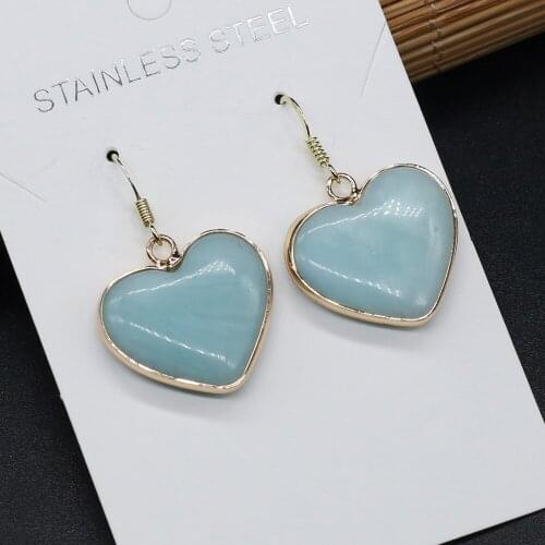 Hot Selling Pair of Natural Gems Emperor Stone Amazonite Lovely Elegant Party Jewelry Exquisite Gift Earrings 23x24mm