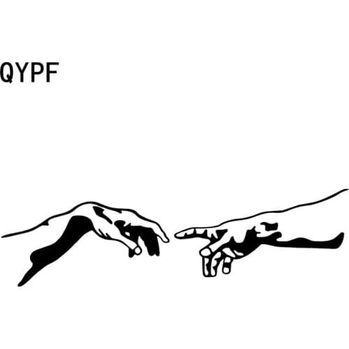 QYPF 16*4.6CM Interesting Peace Hand Car Sticker High Quality Graphic Vinyl Decoration C16-0273