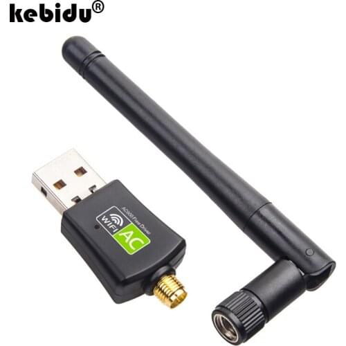 Kebidu 600Mbps Free Driver Network Cards Wifi Adapter USB Dual Band 5Ghz/2.4Ghz LAN Antenna Dongle Wifi for Win 7 8 10 RTL8811CU