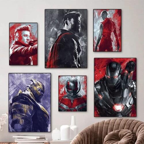 Classic Thor Captain America Canvas Painting Marvel Avengers Superhero Posters and Print Wall Picture for Living Room Home Decor