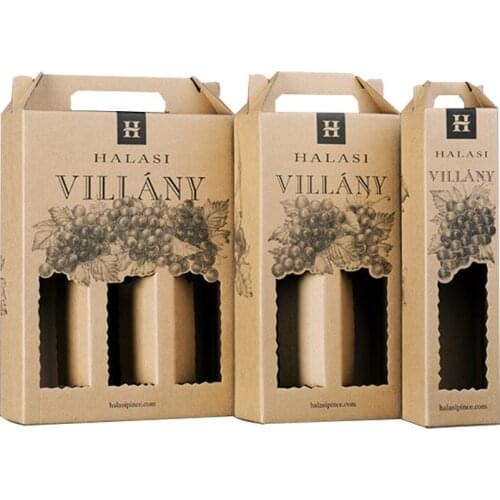 Bottle wine beer carrier corrugated paper packaging wine gift box