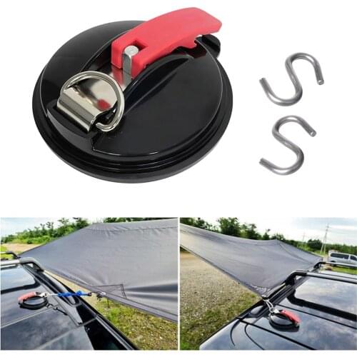Suction Cup Anchor Securing Hook Tie Down,Camping Tarp as Car Side Awning, Pool Tarps Tents Securing Hook Universal