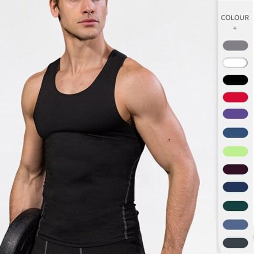 Mens Fitness Quick-Drying Vest with Classic Round Neck Breathable Comfortable to Wear Sweat-Absorbent for Daily Life MC889
