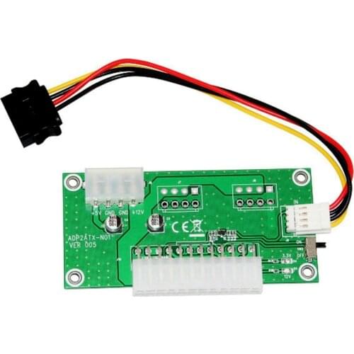 PC Desktop ATX 24-Pin Dual PSU Power Synchronous Start Extender 4pin + sata Detection Cable for Bitcoin Mining Expanded Ded