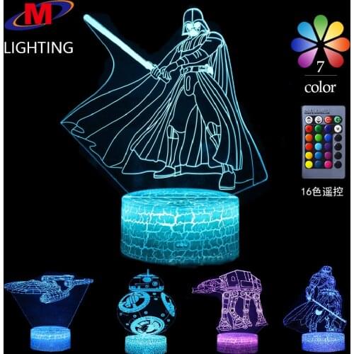 Star Wars 3D USB Night Light Death Star Death Star Millennium Falcon Figure Colorful Lamps Bedroom Atmosphere Props Best Gifts