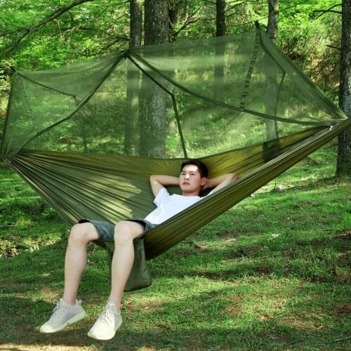 Outdoor Camping Tent Hammock With Mosquito Net 2 Person Canopy Parachute Hanging Bed Hunting 210T Nylon Sleeping Swing Bed