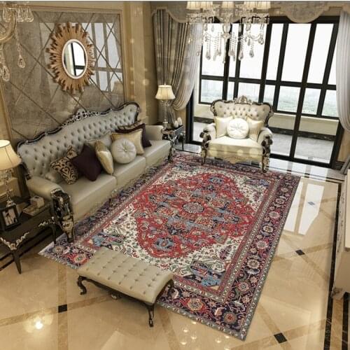 Retro Persian Carpets Rugs For Living Room Floor Nordic Bedroom Carpet Home Decor Vintage Study Room Sofa Chair Table Floor Mats