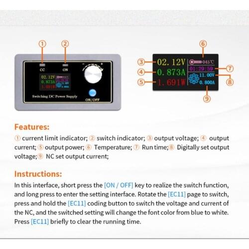 Programmable CNC Buck-boost DC Adjustable Regulated Power Supply Module Ammeter E5BE