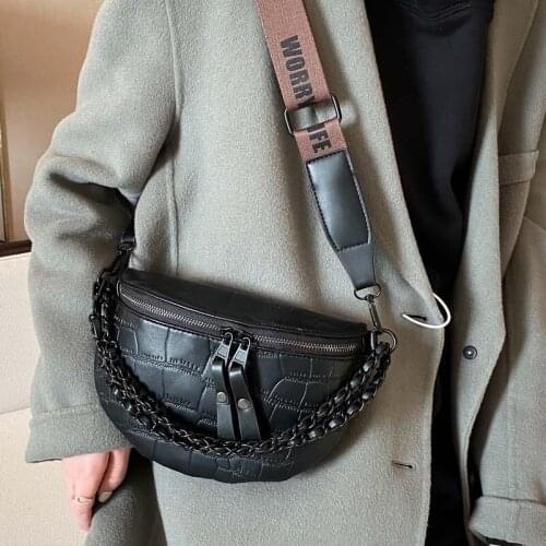 Luxury Womens Fanny Pack High Quality Waist Bag Thick Chain Shoulder Crossbody Chest Bag Female Belt Bag Designer Brand Handbag