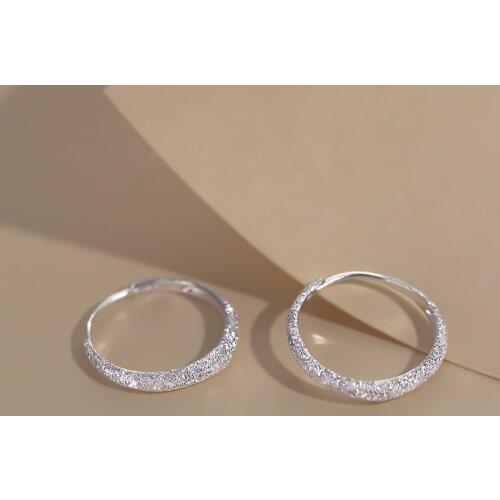925 Sterling Silver Piercing Circle Charm Hoop Earring For Women Girls Party Wedding Jewelry eh1089