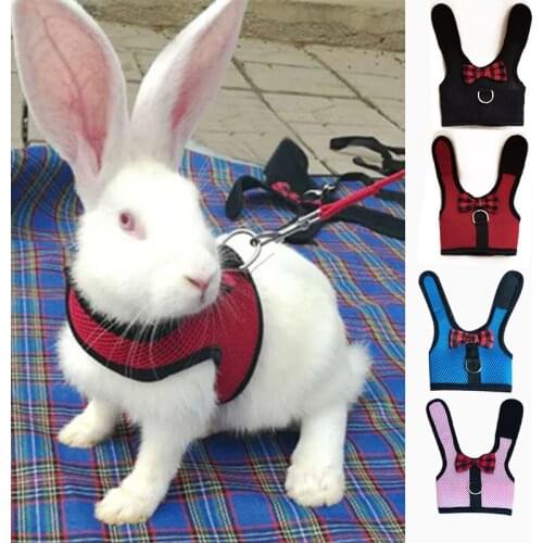 Pet Mesh Soft Harness With Leash Small Animal Vest Lead For Hamster Rabbit Bunny Small Pet Accessories Belt Lead Set MUMR999