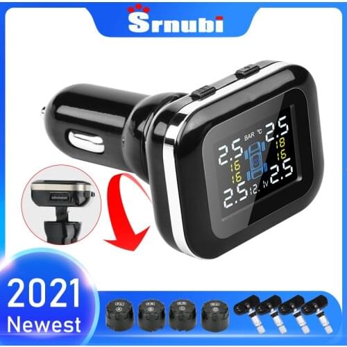 Threesome Car TPMS Cigarette Lighter Wireless Universal TPMS Digital tpms Tire Pressure Alarm System 4 External Internal Sensor