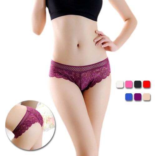 UNLIMON Women Panties Sexy Lace Briefs Low-Waist Underpants Thong One Piece Free Shipping Briefs