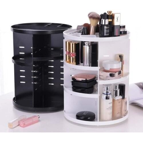 360 Degree Rotating Cosmetic Storage Box Makeup Organizer Cosmetics Storage Rack Fashion shelf Display Stand High Capacity