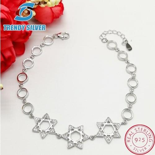 925 sterling silver with zirconia braceles bracelet for woman gifts for women femme jewelry jewellery luxury fashion david star