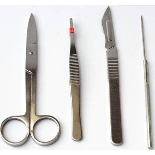 10 Bags Educational Student Biological Anatomy Appliance Lab Laboratory Anatomical Tools Needle Tweezers Lancet Small Scissors